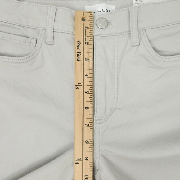 Loft The Skinny Mid Rise Jeans Womens Size 27 Light Gray Denim Regular Fit NWT - Picture 4 of 14
